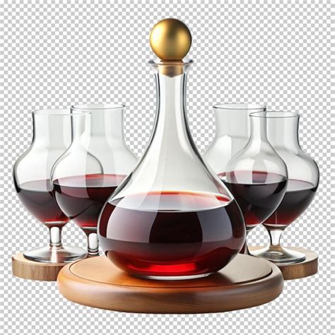 decanter set  wine premium ai generated psd