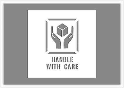 Handle With Care Stencil Stencils Online