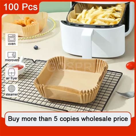 Pcs Cm Air Fryer Disposable Baking Papers Non Stick Steamer Square