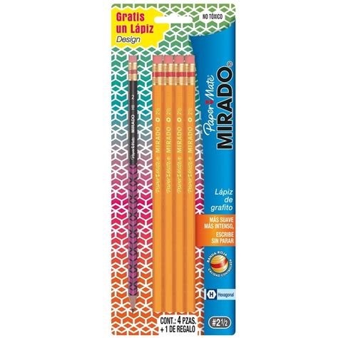 Lápiz Paper Mate Mirado No 2 1 2 hexagonal 4 pzas más 1 pluma Walmart