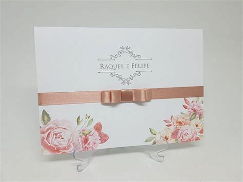 Convite casamento floral rosê nude Atelie da Lola Conviteria