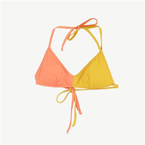 Renk Bloklu Bikini Üst