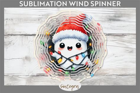 Christmas Ghost V1 Entangled In Lights Wind Spinner PNG