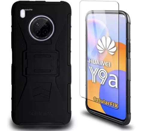 Funda Protector P Huawei Y9a Uso Rudo Con Clip Mica Color Negro