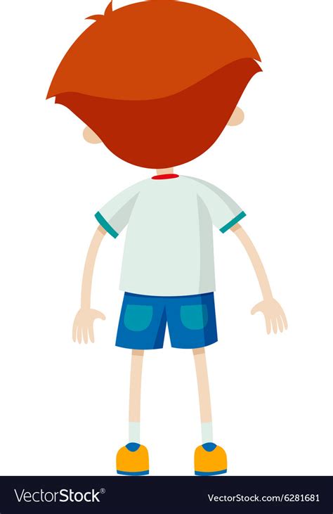 Back Of Little Boy Royalty Free Vector Image Vectorstock