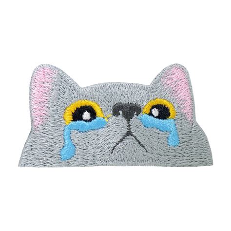 Amazon.com: pipomama Gray Cat Face Iron On Patches for Clothing