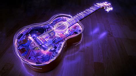 HD wallpaper: purple and black acoustic guitar, music, indoors, musical instrument | Wallpaper Flare