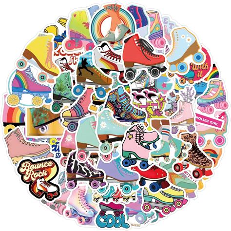 Amazon.com: 110pcs Roller Skating Stickers Cool Colorful Waterproof ...