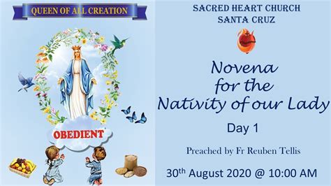 Novena For The Nativity Of Our Lady Day 1 Sunday 30th August 2020 10 00 Am Youtube