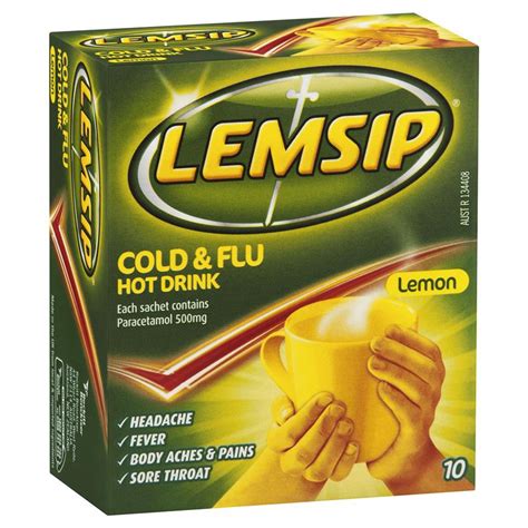 Buy Lemsip Cold And Flu Hot Drink Lemon Flavour 10 Sachets Online At