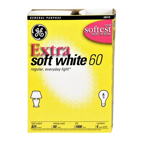 GE Extra Soft White 60 Watts Lightbulbs 4 Ct Delivery Or Pickup Near