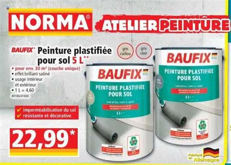 Promo Peinture Plastifiée Pour Sol 5l Baufix chez Norma iCatalogue fr