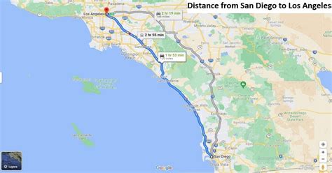 Distance from San Diego to Los Angeles - Tour in Planet