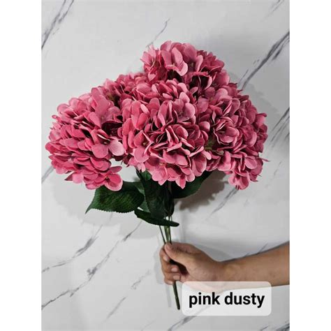 Jual Bunga Hortensia K Jumbo Hydrangea Artificial Bahan Kain Cabang