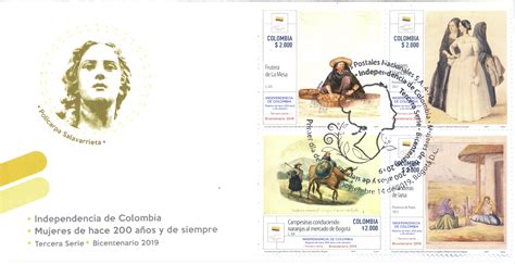 Emisión postal Mujeres de hace 200 años y de siempre Independencia