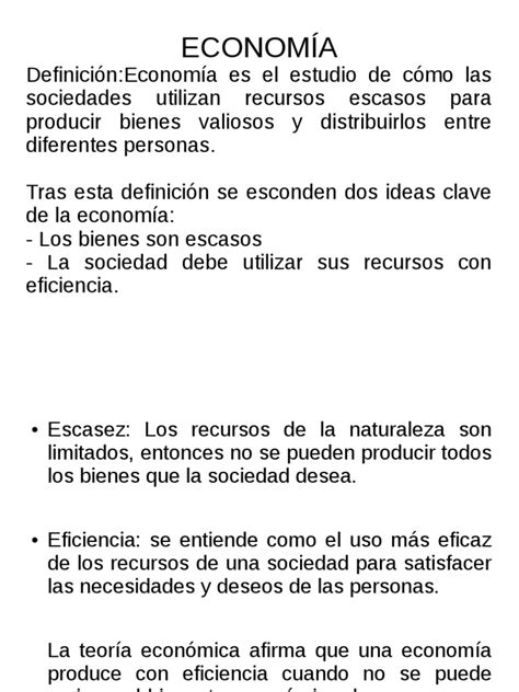 Clase 1 Conceptos Basicos Y Principios De La Economia Pdf