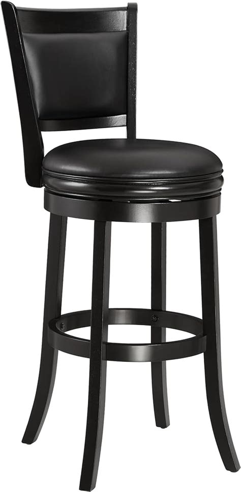 Ball Cast Jayden Wooden Swivel Bar Stool With Faux Leather Upholstery