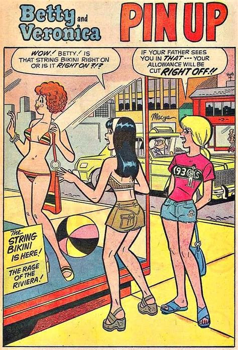 An Old Comic Strip With Two Women In Bikinis And One Is On The Bus