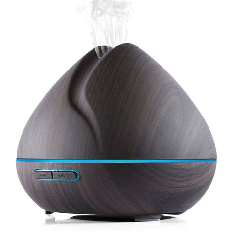 400ml Ultrasonic Essential Oil Diffuser Wood Grain Exqline Large