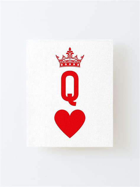 Playing Card Queen Of Hearts Logo Simple Minimalist Letter Design