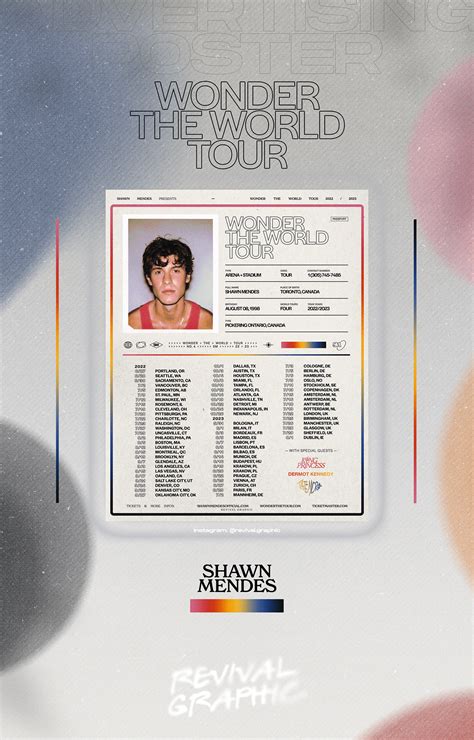 Shawn Mendes • Wonder The World Tour Poster On Behance