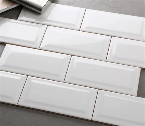 Beveled Edge White Ceramic Porcelain Subway Tiles Wall Tile 100x200mm Buy Porcelain Subway