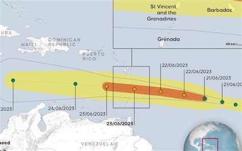 Martinique Warning For Tropical Storm Bret Heading Towards The