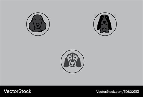 Minimal style icon bassetoodle Royalty Free Vector Image