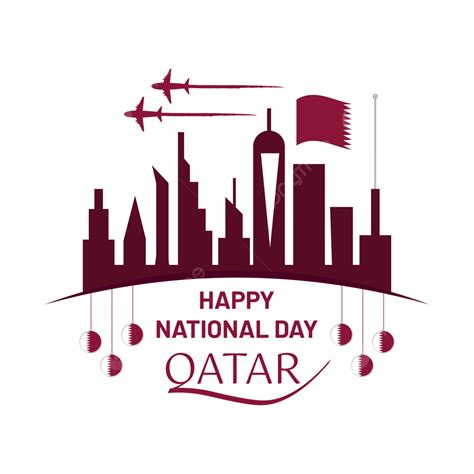 Qatar National Day Vector Hd PNG Images Airplane And Building