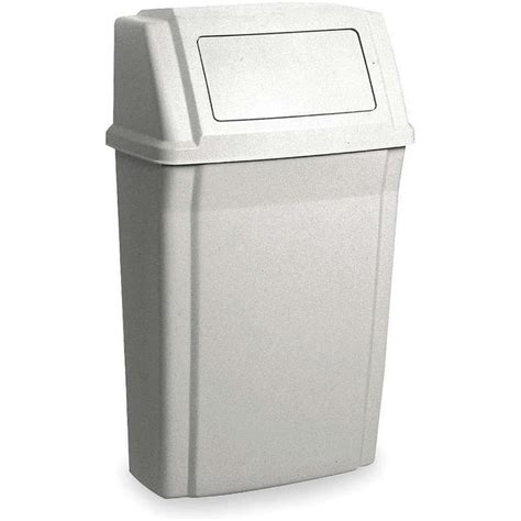 Rubbermaid FG782200BEIG 5W769 Side Opening Trash Can 15 Gallon Beige