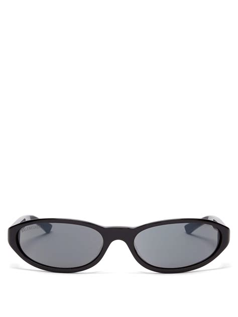 Balenciaga Neo Oval Acetate Sunglasses In Black For Men Lyst