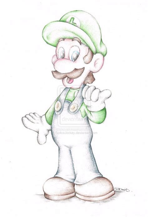 Super Mario Brothers Luigi Nintendo Art Coloured Pencil - Etsy ...