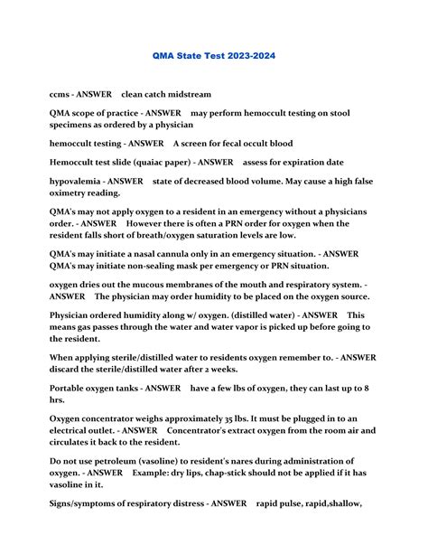 Solution Qma State Test 2023 2024 Studypool