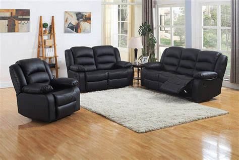 Black or Grey Fabric Recliner Sofa - 4 Options Deal - Wowcher