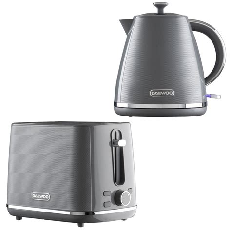 daewoo grey stirling pyramid kettle toaster set kettles toasters