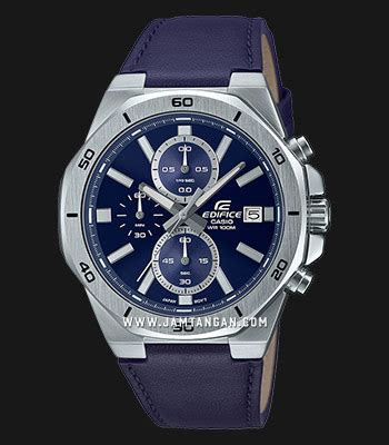 Casio Edifice EFV 640L 2AVUDF Chronograph Men Blue Dial Blue Leather