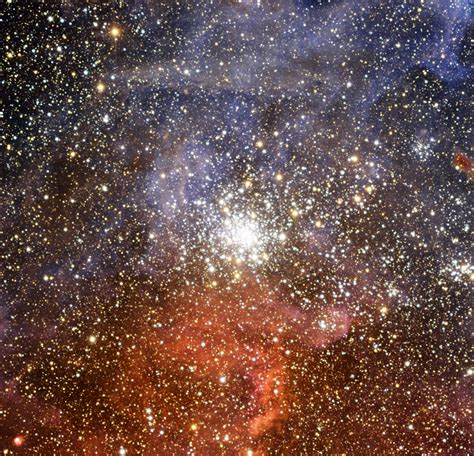 Colorful Star Cluster Shines In Tarantula Nebula S Shadow Space