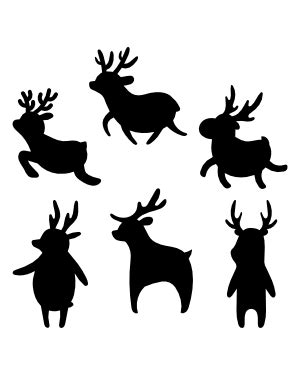 Simple Reindeer Silhouette Clip Art