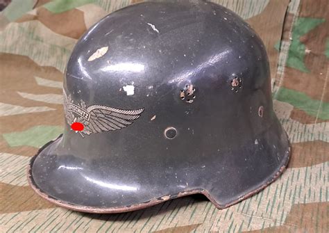 Rlb Reichsluftschutzbund Stahlhelm Helm M34 Mit Emblem Luftschutz