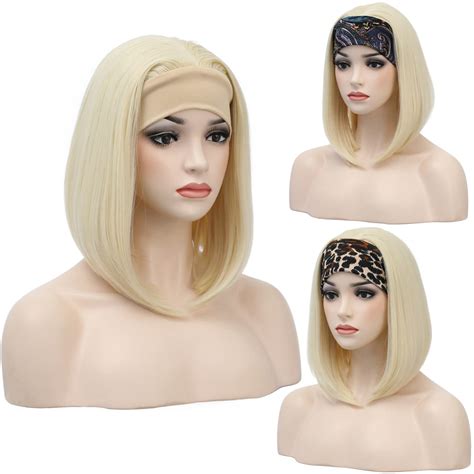 Amazon BERON Blonde Headband Wigs For Women Short Straight