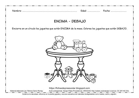 Ficha De Nociones Espaciales