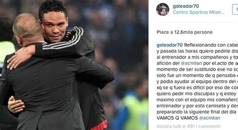 Milan Bacca Fa Mea Culpa Su Instagram Chiedo Scusa Quello Non Sono Io