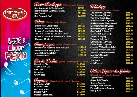 Price List 分店价格 | Party World KTV