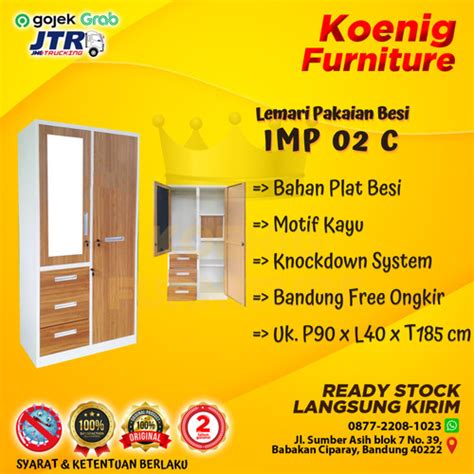 Jual Lemari Pakaian Besi Imp C Motif Kayu Lemari Baju Besi