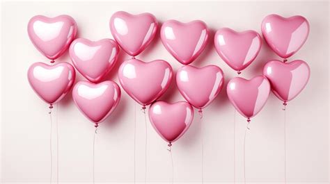 Premium AI Image | Glossy Pink Heart Balloons