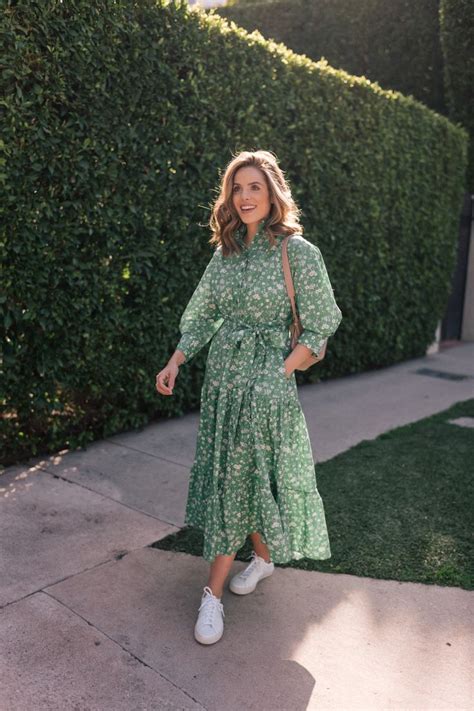 A Green And White Floral Shirtdress In California Julia Berolzheimer