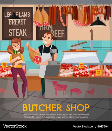 Butcher Shop Royalty Free Vector Image VectorStock