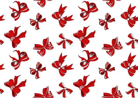 Many Red Bows On A White Background