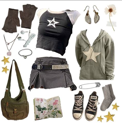 Grunge Downtown Girl Y2k Aesthetic Outfit Inspo Korean Fashion Style