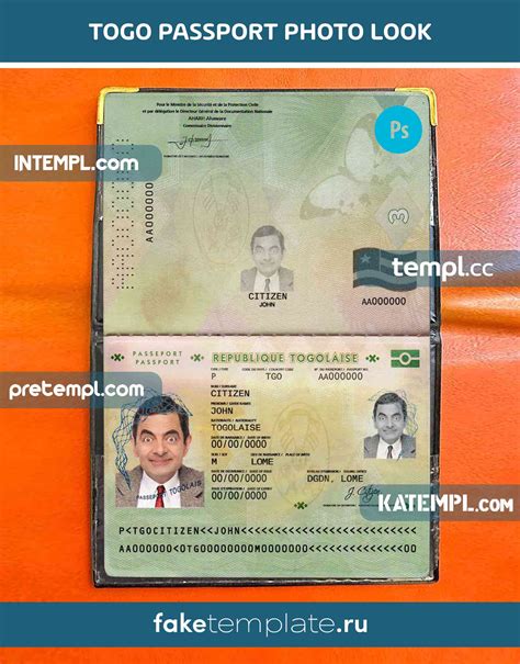 Passport Photolook Photoshop File Passport Psd Passport Template Download